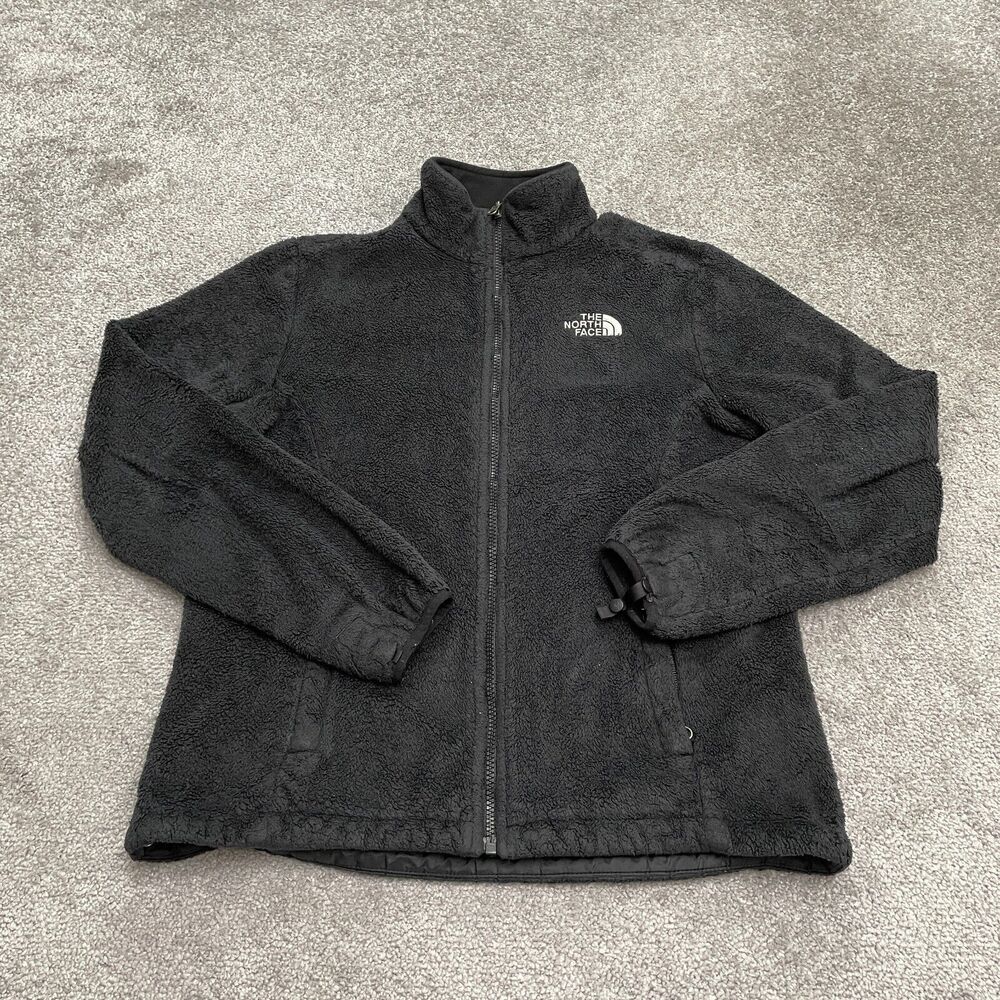 The North Face Oso Fleece Jacket Womens Medium Black Full Zip Pockets Outdoor